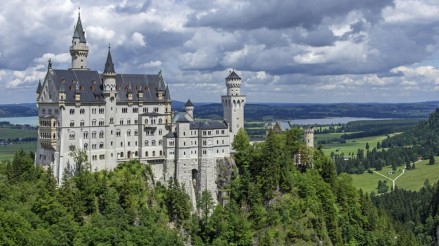 White and Black Concrete Castle